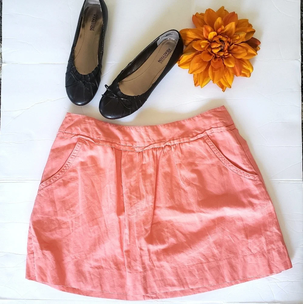 J.CREW LINEN CORAL SKIRT 🌼🏵🌼
